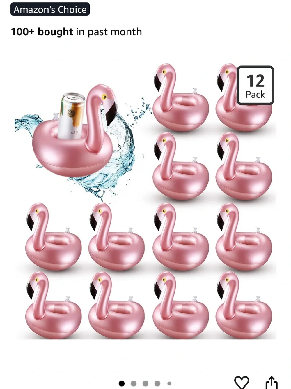 (12) Mini Flamingo Pool Floats Drink Holders (missed return window) never used